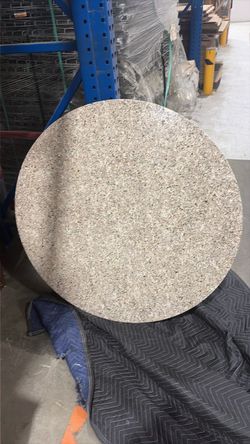 4 Seater round ivory marble dining table with a sandalwood finish