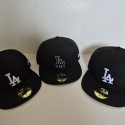 LA DODGERS ( 3 PC BRAND NEW ) NEW ERA 59FIFTY CAP SIZE 7 3/8