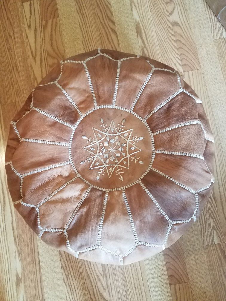 Authentic Moroccan Leather Pouf