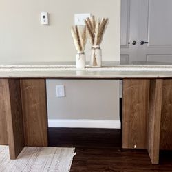 Modern Oval Dining Table – Synthetic Stone Top & Solid Wood Base