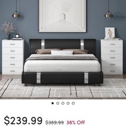 New Full Bed Frame With Headboard 