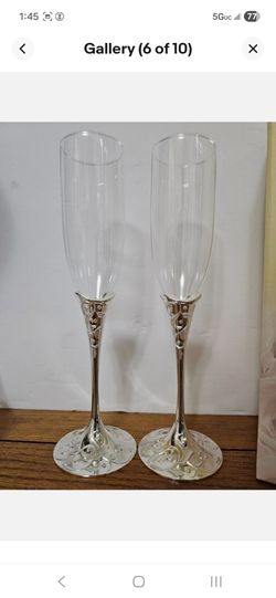 NEW LENOX WEDDING PROMISES OPAL INNOCENCE FLUTE PAIR #761602