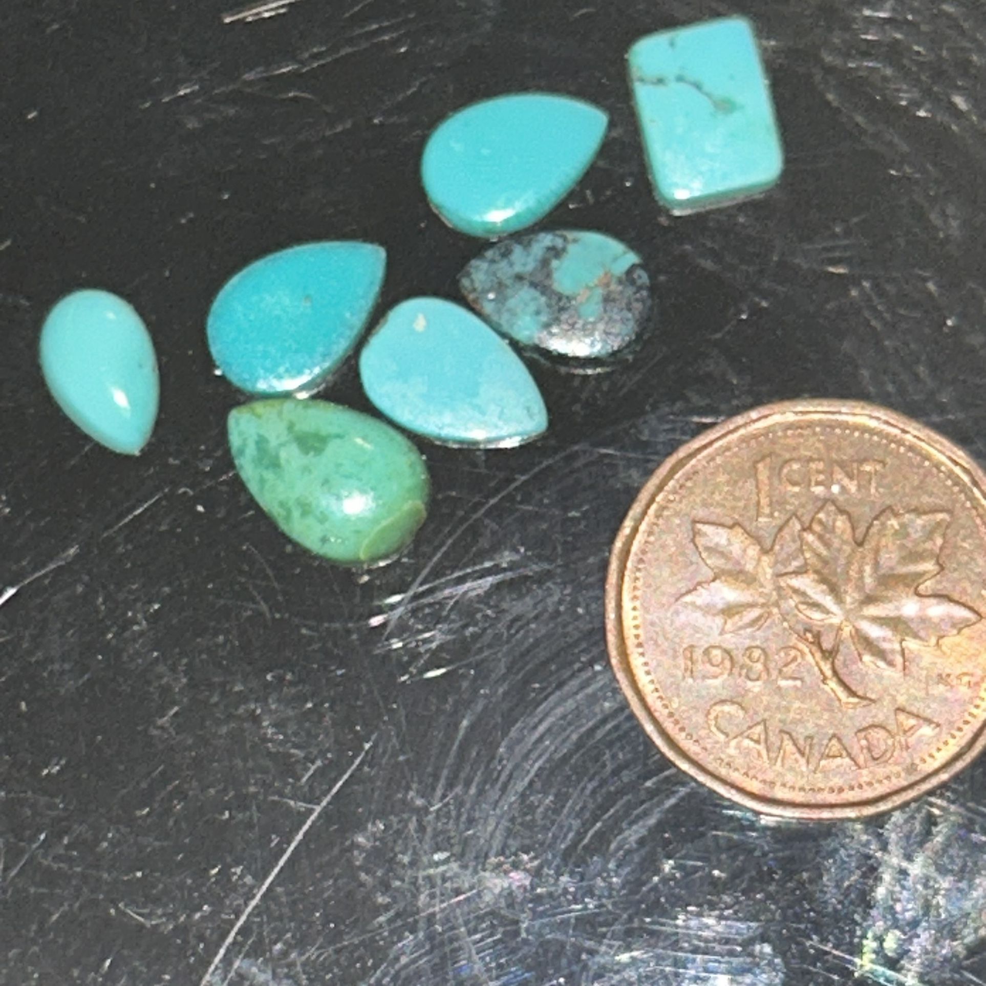 Natural Turquoise Cabochon Lot 5.15ct Pear Oval Rectangle Loose Gemstones Jewelry Making"