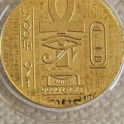 1/200th Oz GOLD Coin Egyptian Pharaoh In SEALED Capsule