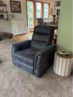 Grey rocking recliner