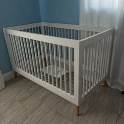 White Wooden Crib