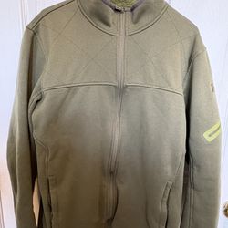 Men's M Green Fleece Lined Jacket Water-Repellent Full Zip Casual Under Armour