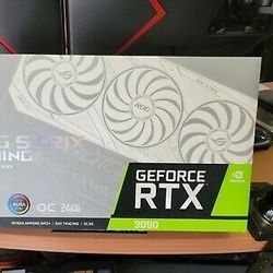 ASUS ROG Strix GeForce RTX 3090 Graphics Card White edition.

