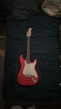 Red Sparkle Stratocaster-Style Electric Guitar