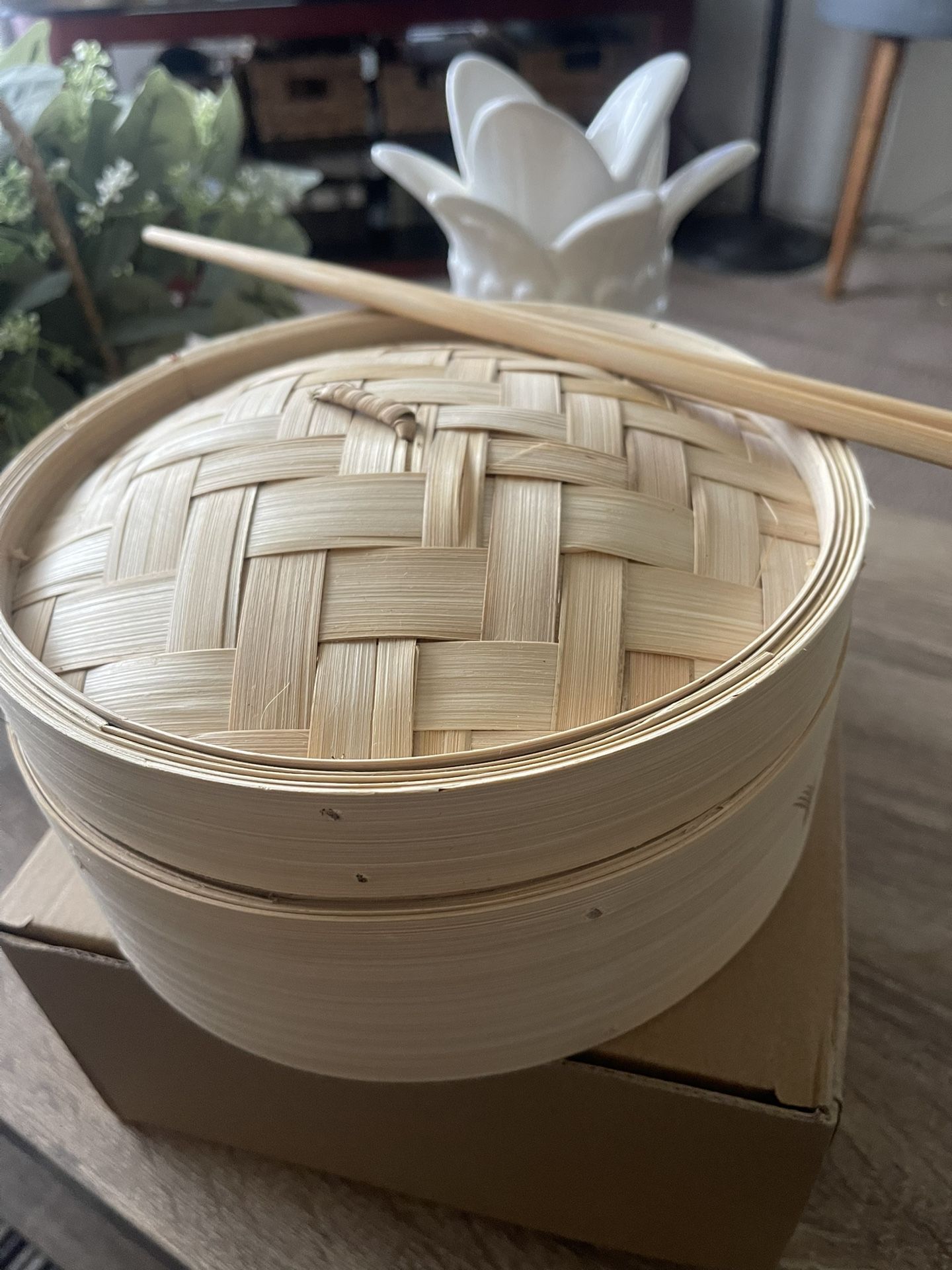 Bamboo Steamer with 13” chopsticks- New!