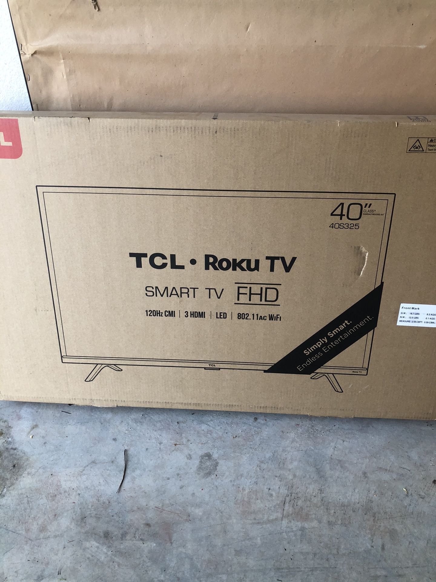40 inch Roku TV Brand new!! Still in box!!! Never opened