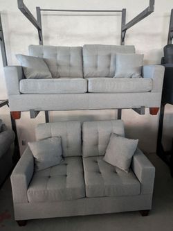 Gray 2pcs. Sofa Set