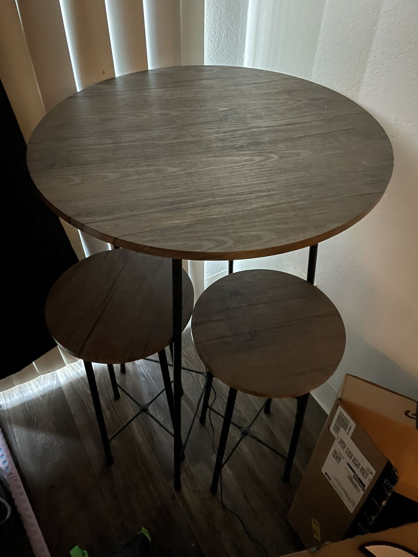 Small Bar Height Table And 2 Stools
