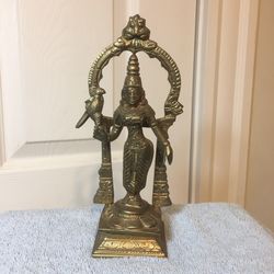 Goddess Meenakshi / Parvati- Hindu brass statue / murti