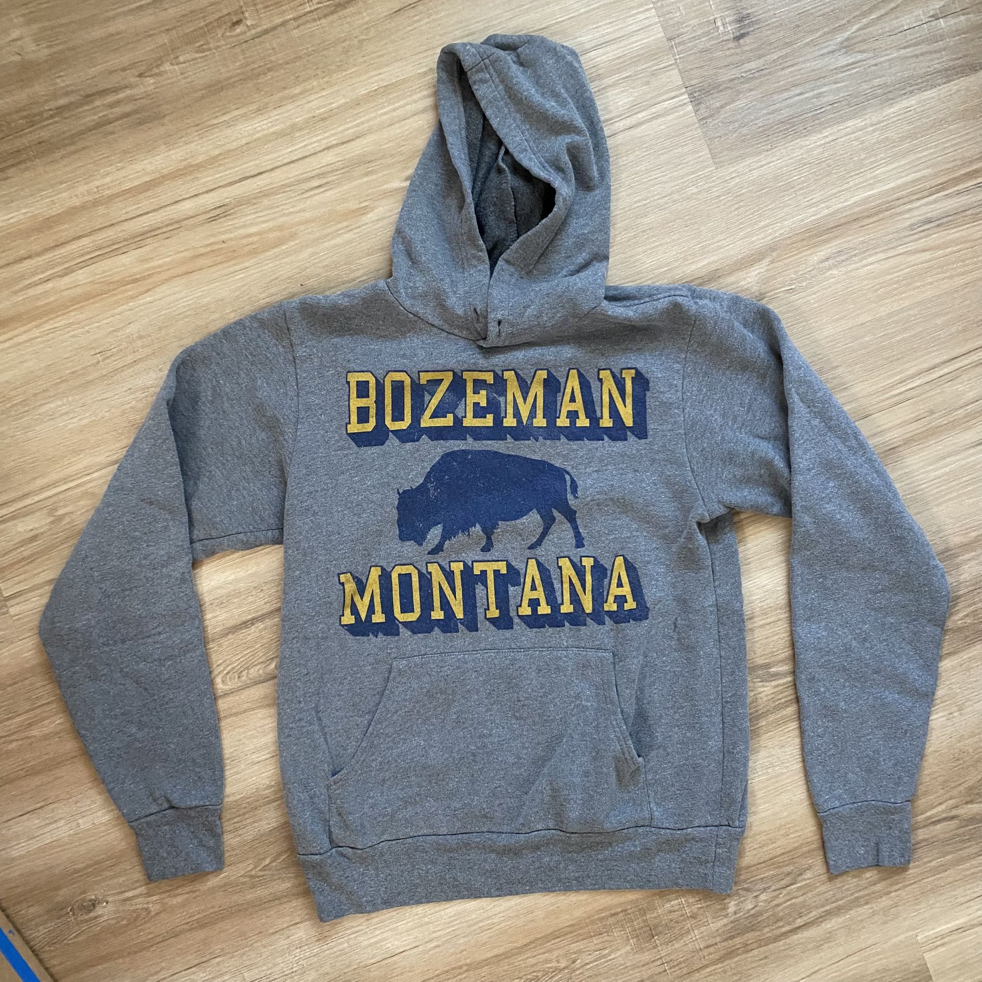 Bozeman Montana COME AND TAKE IT SHADOW Hoodie Buffalo print adult Small