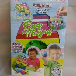 EGGMAZING BATTERY OPERATED EGG DECORATOR +8 NON-TOXIC MARKERS NO MESS EGG MAZING