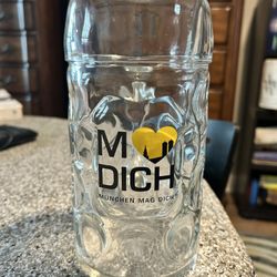 Authentic German 32oz beer mug. Heavy glass, purchased in Germany.