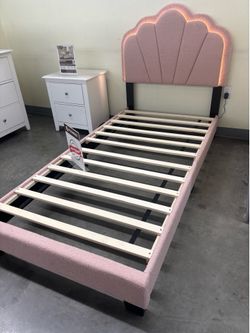 Twin size bed frame with mattress