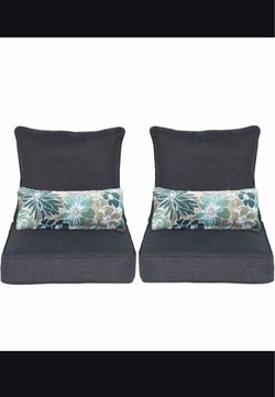 Aoodor Outdoor Chair Cushion, 24 x 24 Inch Water-Resistant, Fade-Resistant Olefin Fabric Patio Seat Cushions with Removable Cover and Adjustable Strap