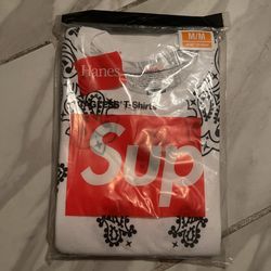 Supreme White Paisley T Shirt