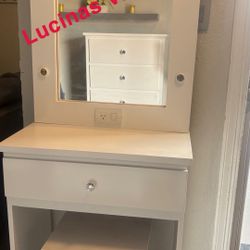 White Vanity Set For Adult 