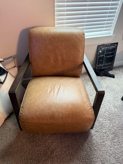 Leather Swivel Arm Chair