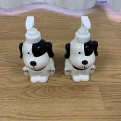 Ceramic dog soap or lotion dispenser