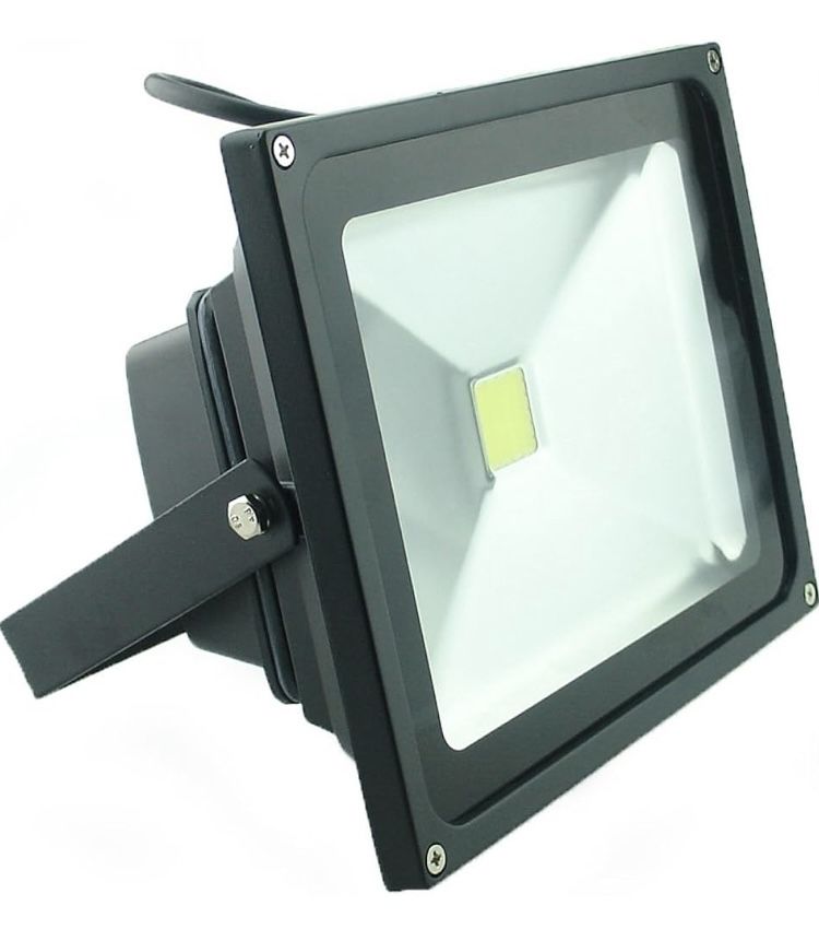 QUANS 30W Watt Cool White 110V 3 Prong Ultra Bright LED Security Wash Flood Light Floodlight Lamp High Power Black Case Waterproof IP65 Work in The R