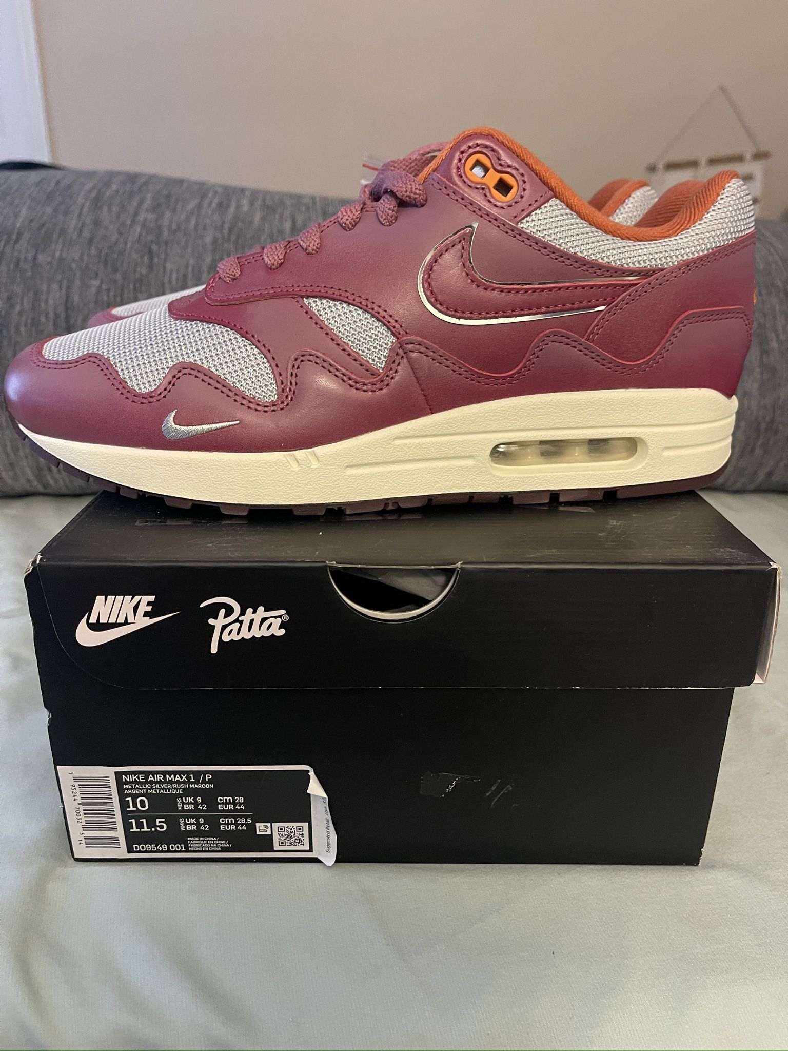 Nike Airmax 1 Patta Size 10