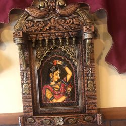 Indian Wood Zaroka Painting 