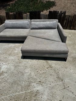 Grey sectional sofa with chaise