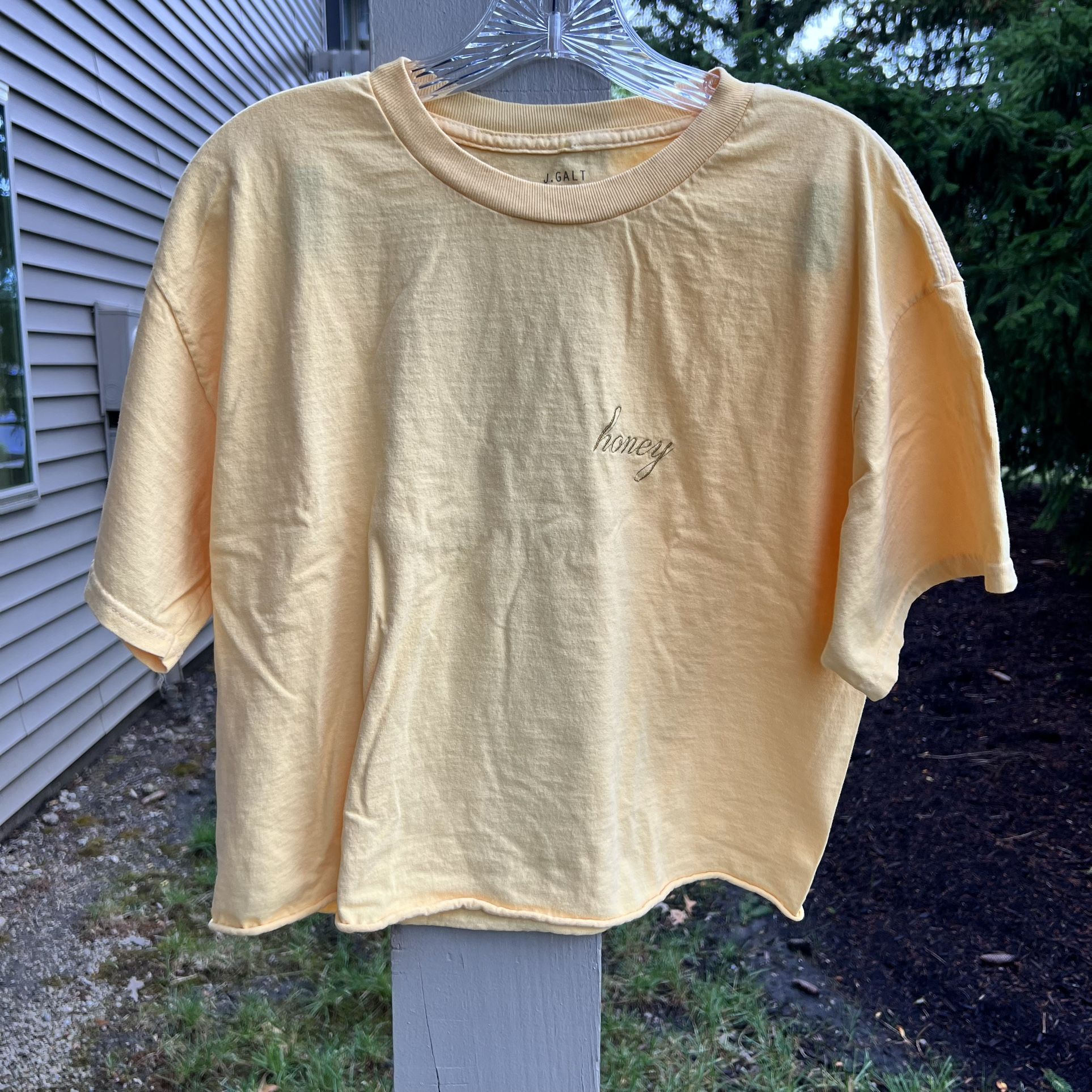 John Galt Short Sleeve Honey Oversized Crop Top
