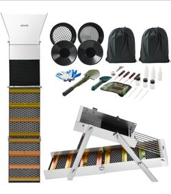 VEVOR Highbanker Gold Panning Kit, 50" 3-in-1 Folding High Banker Gold Sluice Box,