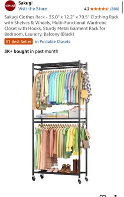 Tall metal clothes rack