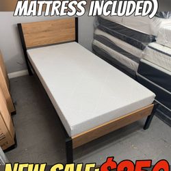 NEW TWIN SET(FRAME & MATTRESS INCLUDED