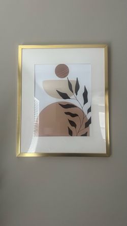 Gold Framed Boho Abstract Wall Art Print