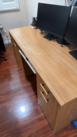Wooden Work Desk w/ Slider & Keyboard Tray