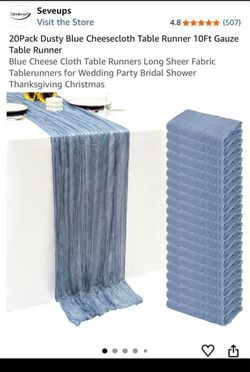 30-Pack Dusty Blue Cheesecloth Table Runners