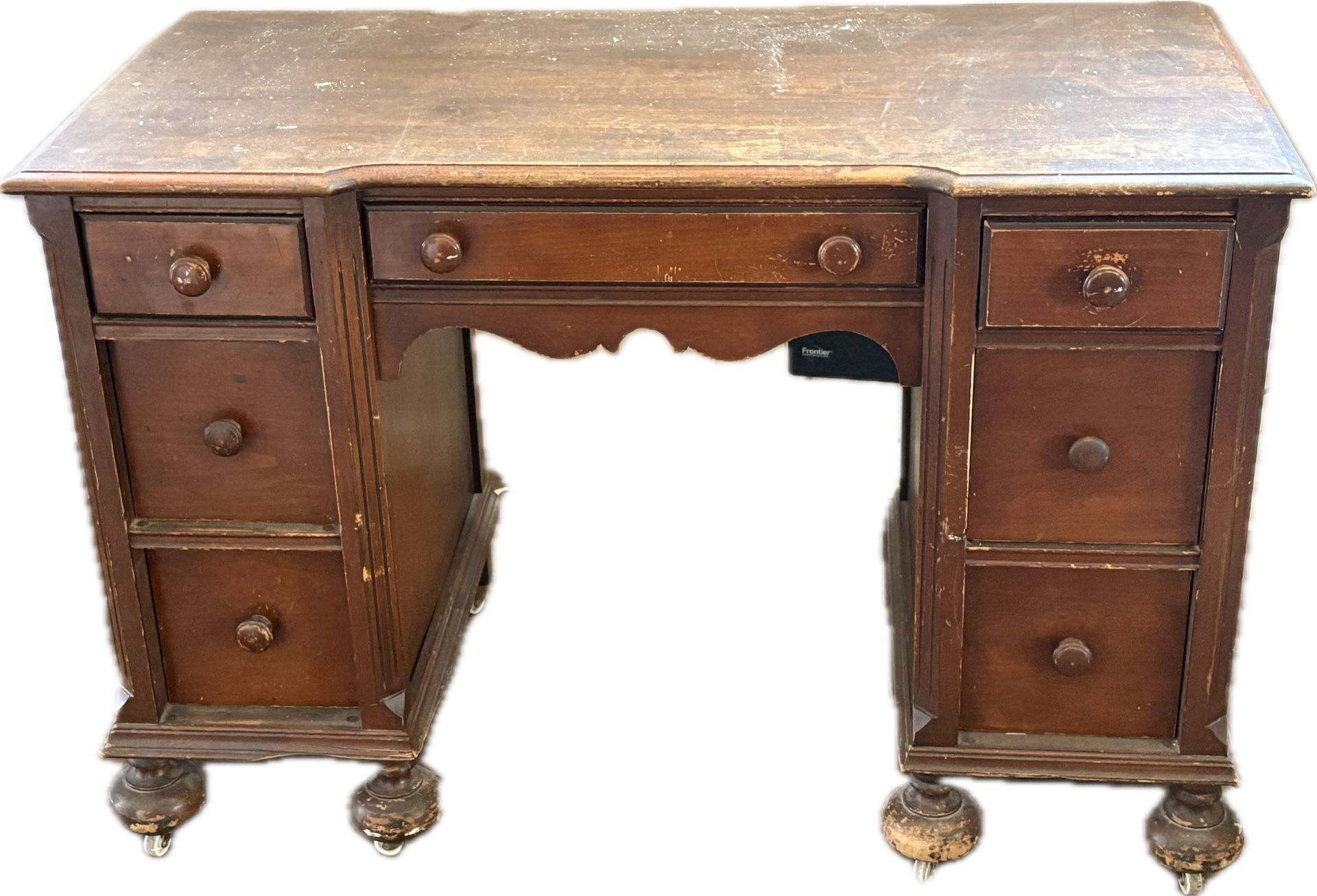 Solid Wood Desk On Wheels