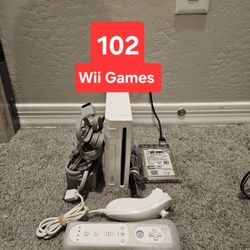 Nintendo Wii With 102 Wii Games