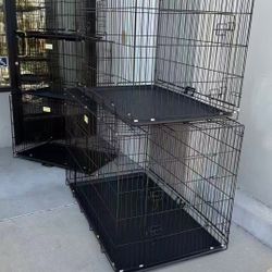 New In Box $30 To $70 Each 24” To 48” Small To X Large Dog cage Crate Kennel Pet Carrier Foldable Collapsible Steel Metal Mesh Wire 