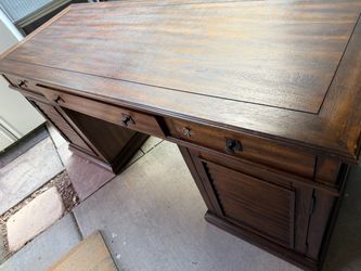Dark Wood Executive Desk with Drawers