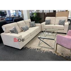 Fabric Comfort Cushion 2 Pc Sofa And Loveseat Set  - Limited Time Offer 