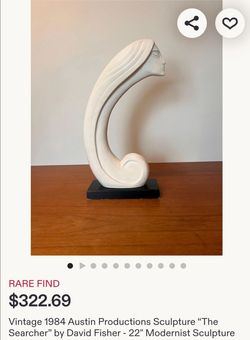 Vintage 1984 Austin production scupture "The Searcher" by David Fisher - 22" tall , modernist sculpture, unique accent decor sculpture. Must see to ap