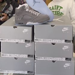 Jordan 5 Wolf Gray Full Size Run 100% Real