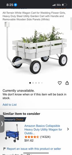 All Terrain White Outdoor Garden Wagon Cart