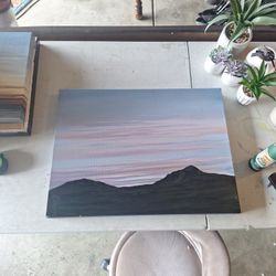 Spanky Anderson Near Dusk At Cayucos Painting 