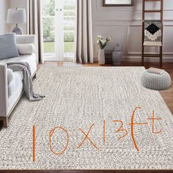 Area Rug 10x13 Extra Large Rug Print Braided Machine Washable Rug (beige/yellow)