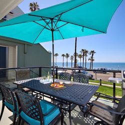 Darlee Nassau 7-Piece Patio Dining Set – Teal Cushions
