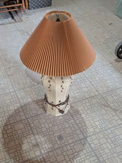 Retro Ceramic Table Lamp & Pleated Shade